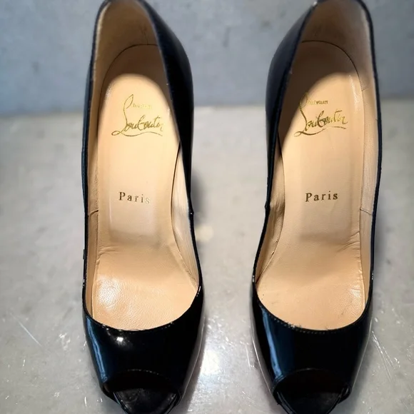 Christian Louboutin Black Heels with Red Soles - Picture 2 of 6